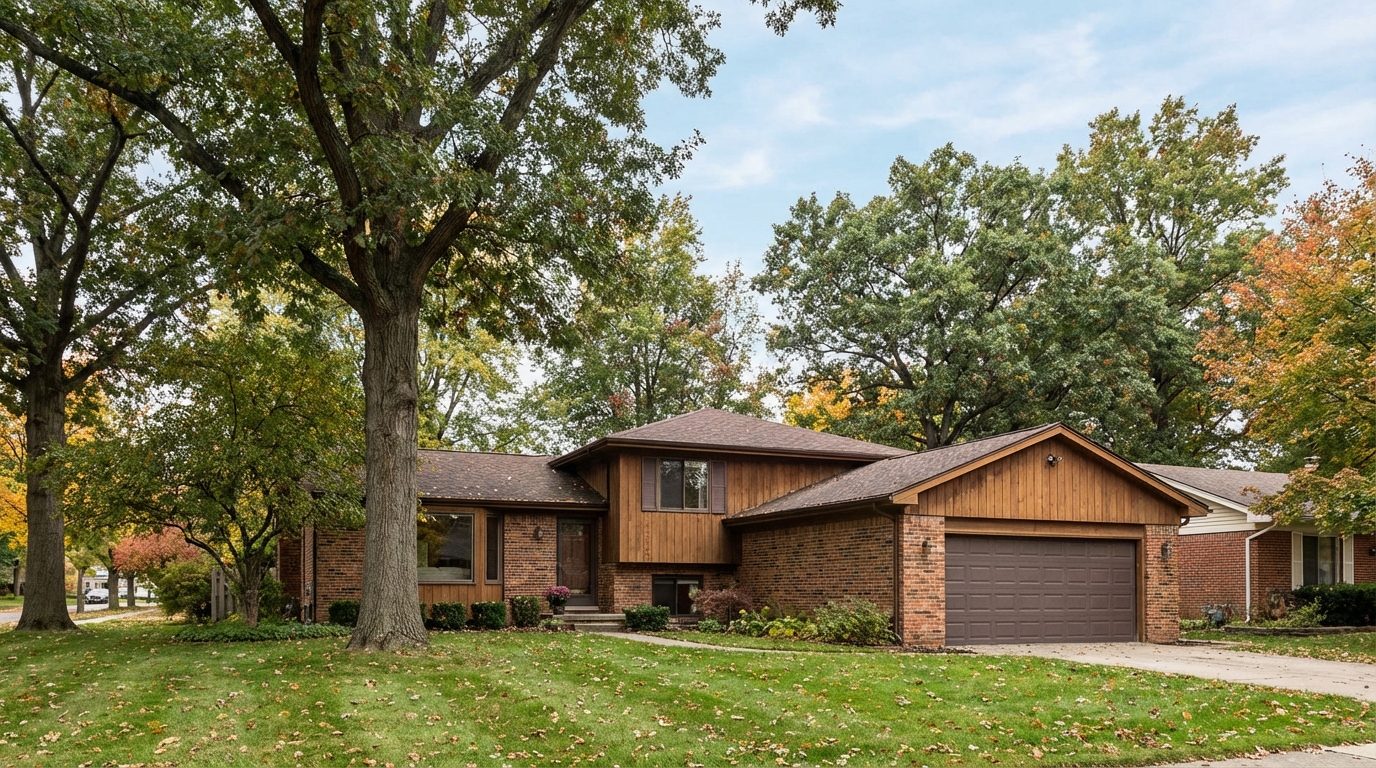 1970s split-level home with attached garage in Westland Michigan