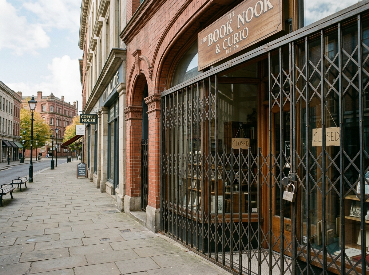 Security grille installed on Detroit retail storefront