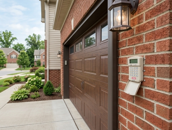 Wireless garage door keypad installation on exterior wall